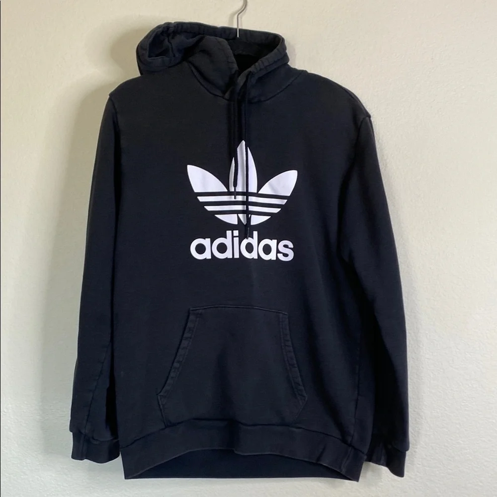 Adidas Black Sweatshirt Hoodie with Trefoil Logo men’s medium